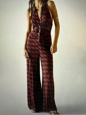 Free People Brown and Purple Jumper in size S/XS